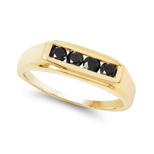 Bids.com 14K Yellow Gold Plated 0.48 Carat Genuine Black Diamond .925 Sterling Silver Ring Rings White Smoke size 9.00,size 9.50,size 10.00,size 6.00,size 7.00,size 8.00