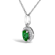 Bids.com 10K White Gold 5x3mm Green Emerald and Diamond Accent Halo Oval Shape 18" Pendant Necklace (I-J Color, I1-I2 Clarity) Necklaces White Smoke White.Gold / 18 / Green Emerald,White.Gold / 18 / Red Garnet,White.Gold / 18 / Green Peridot,White.Gold / 18 / Pink Tourmaline