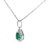 Bids.com 10K White Gold 5x3mm Green Emerald and Diamond Accent Halo Pear Shape 18" Pendant Necklace (I-J Color, I1-I2 Clarity) Necklaces White Smoke White.Gold / 18 / Green Emerald,White.Gold / 18 / Red Garnet,White.Gold / 18 / Green Peridot,White.Gold / 18 / Pink Tourmaline