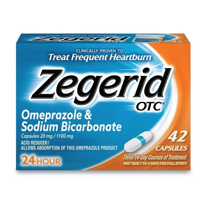 Zegerid Zegerid OTC Omeprazole 20mg And Sodium Bicarbonate Acid Reducer For Frequent Heartburn Capsules - 42ct Health & Beauty Light Sea Green