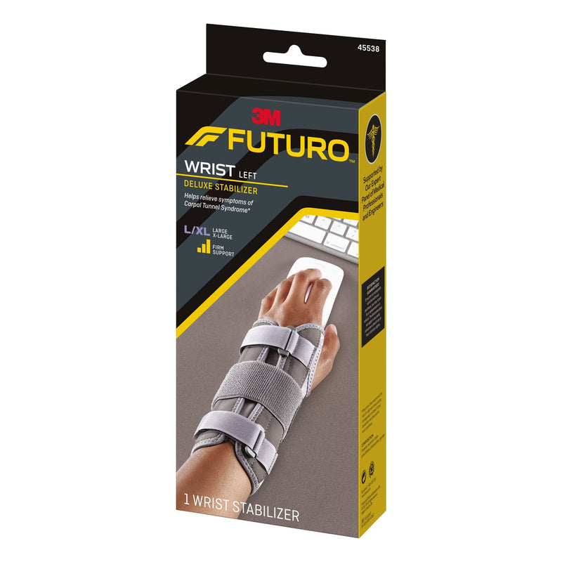Futuro FUTURO Deluxe Wrist Stabilizer, Left Hand, Size Large, Maximum Support Supports & Braces Dim Gray