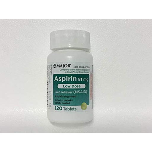 Major Pharmaceuticals Major Pharmaceuticals Aspirin Low-Dose 81mg Tablets Tablet Computers Light Gray