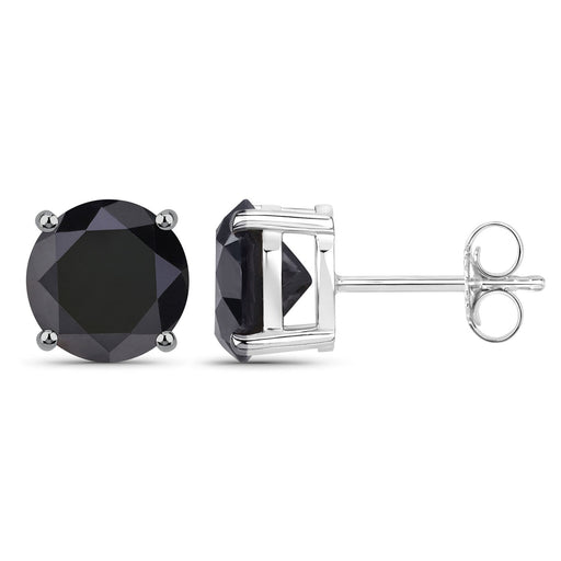 Bids.com 3.48 Carat Genuine Black Diamond 14K White Gold Earrings Earrings White Smoke