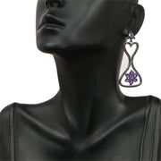 Bids.com 6.31 Carat Genuine Amethyst & Black Spinel .925 Sterling Silver Earrings Earrings White Smoke
