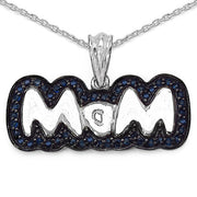 Bids.com 1.02 Carat Genuine Blue Sapphire .925 Sterling Silver Pendant Pendants White Smoke