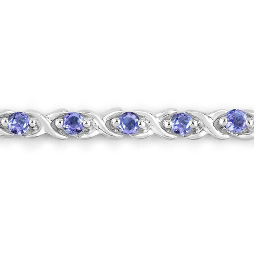 Bids.com 0.91 Carat Genuine Tanzanite .925 Sterling Silver Bracelet Bracelets Light Gray size 10.00