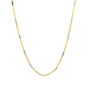 Bids.com Bar Links Pendant Chain in 14k Two Tone Gold (1.4mm) Necklaces White Smoke 16 / Two-Tone Gold,18 / Two-Tone Gold,20 / Two-Tone Gold