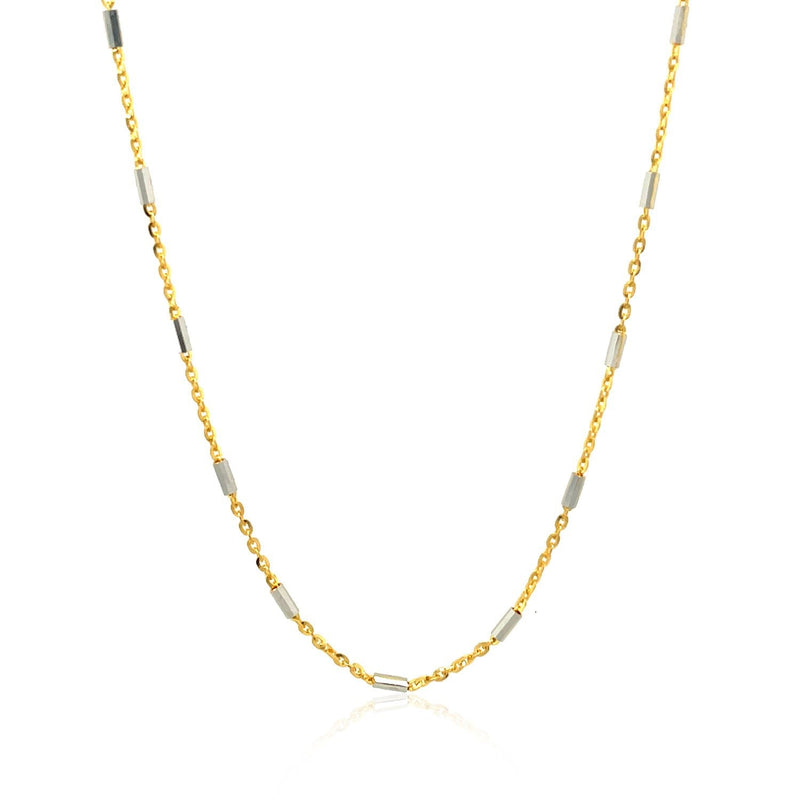 Bids.com Bar Links Pendant Chain in 14k Two Tone Gold (1.4mm) Necklaces White Smoke 16 / Two-Tone Gold,18 / Two-Tone Gold,20 / Two-Tone Gold