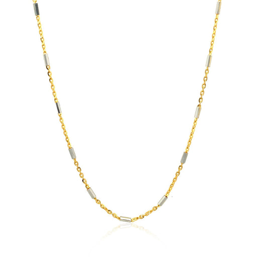 Bids.com Bar Links Pendant Chain in 14k Two Tone Gold (1.4mm) Necklaces White Smoke 16 / Two-Tone Gold,18 / Two-Tone Gold,20 / Two-Tone Gold