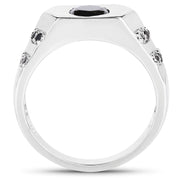 Bids.com 1.53 Carat Genuine Black Diamond .925 Sterling Silver Ring Rings White Smoke size 9.00,size 6.00,size 7.00,size 8.00