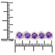 Bids.com 2.64 Carat Genuine Amethyst .925 Sterling Silver Bracelet Bracelets White Smoke size 10.00