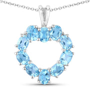 Bids.com 1.90 Carat Genuine Swiss Blue Topaz .925 Sterling Silver Pendant Pendants White Smoke size 18.00