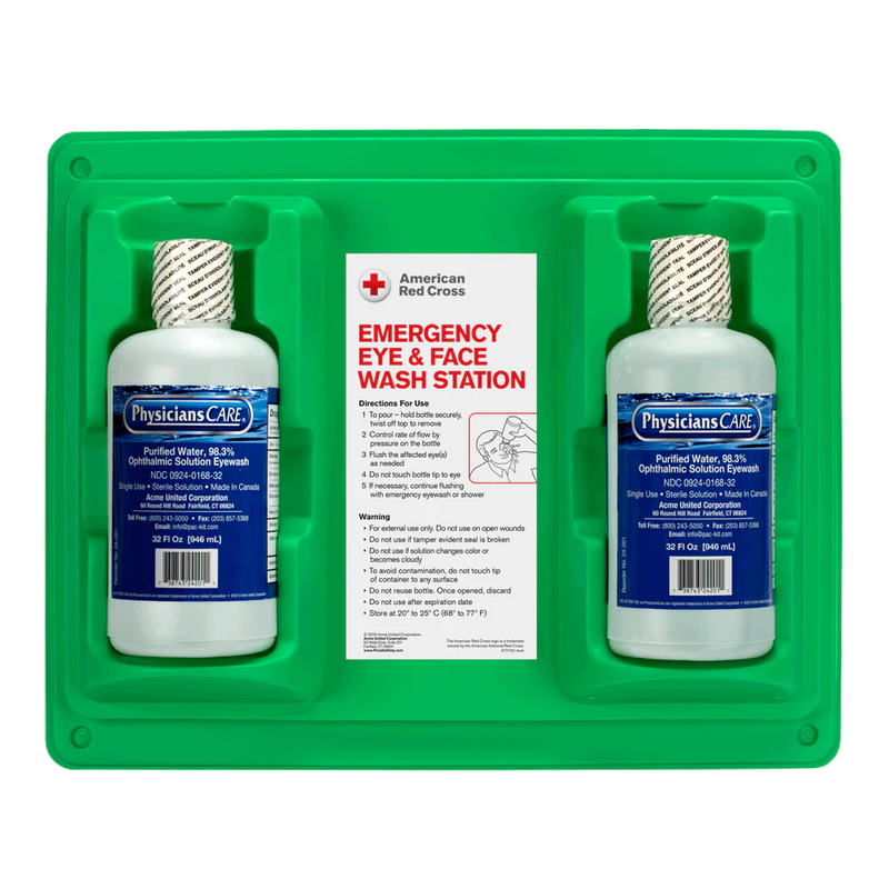 Honeywell Emergency Eyewash Station with Dual 32 oz Bottles (DS) First Aid Sea Green