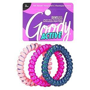 Goody Goody Sports Galaxy Hair Coils - 3 Count, Assorted - Dentless Jelly Bands Ponytailers For Women, Teens & Girls To Style & Keep Your Hair Secured - Pain-Free Hair Accessories For All Hair Types Hair Care White Smoke