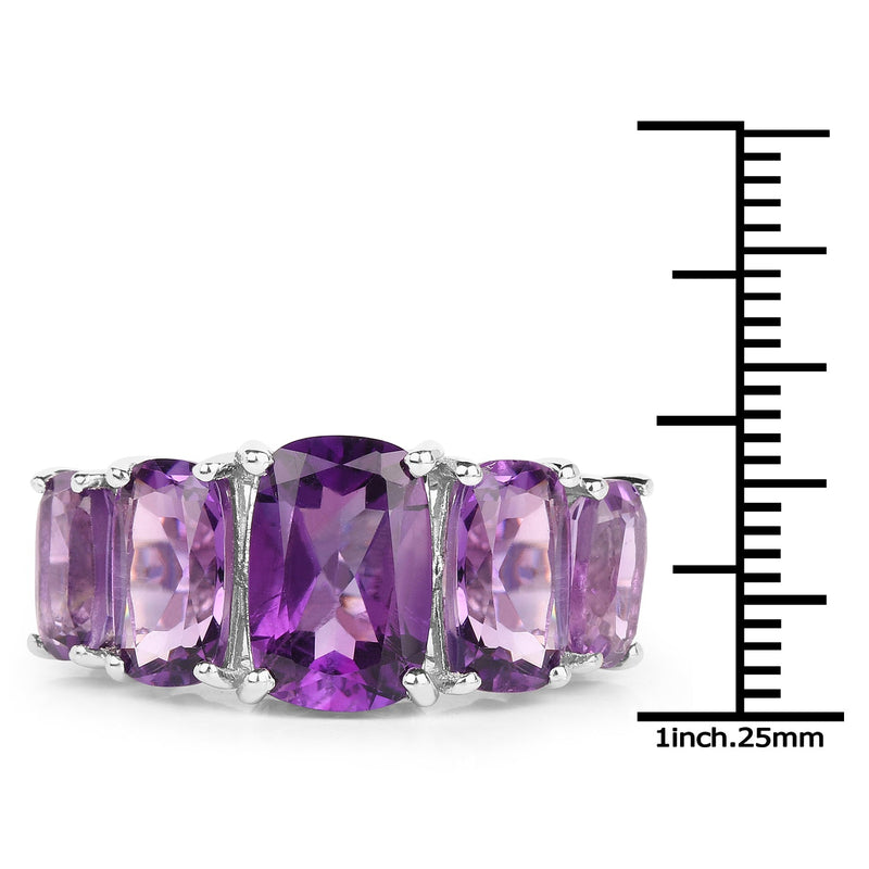 Bids.com 11.10 Carat Genuine Amethyst .925 Sterling Silver Ring Rings White Smoke size 6.00,size 7.00,size 5.00,size 8.00,size 9.00