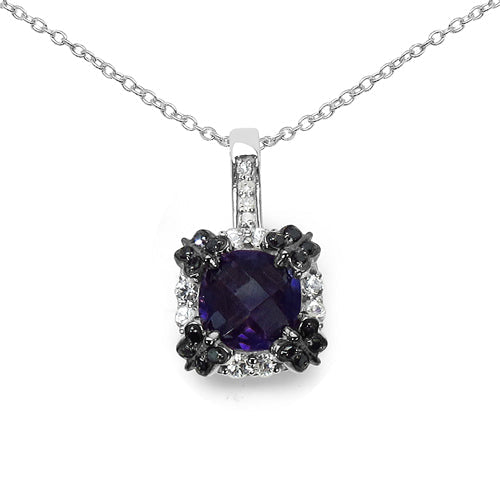 Bids.com 2.38 Carat Genuine Multi Stone .925 Sterling Silver Pendant Pendants White Smoke