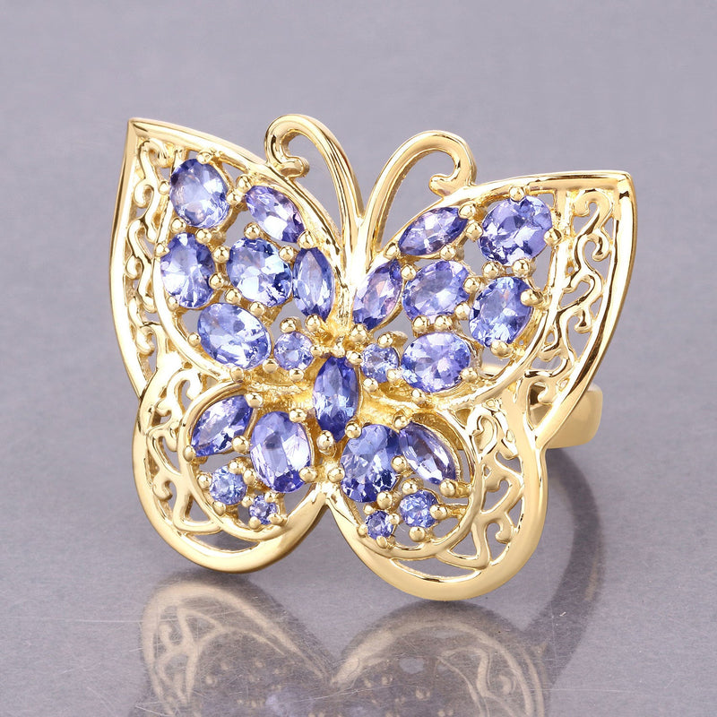 Bids.com 2.50 Carat Genuine Tanzanite .925 Sterling Silver Ring Rings Dark Gray size 6.00,size 7.00,size 8.00,size 9.00