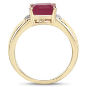 Bids.com 3.44 Carat Glass Filled Ruby and White Topaz .925 Sterling Silver Ring Rings White Smoke size 7.00,size 5.00,size 6.00,size 8.00,size 9.00