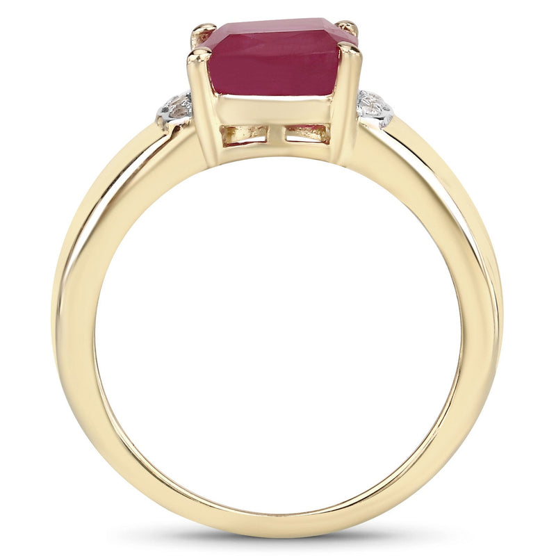 Bids.com 3.44 Carat Glass Filled Ruby and White Topaz .925 Sterling Silver Ring Rings White Smoke size 7.00,size 5.00,size 6.00,size 8.00,size 9.00