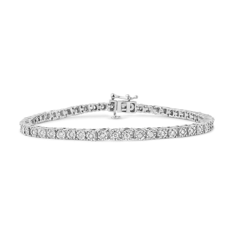 Bids.com .925 Sterling Silver 1.0 Cttw Miracle-Set Diamond Round Faceted Bezel Tennis Bracelet (I-J Color, I3 Clarity) - 7" Bracelets White Smoke 7 / Yellow.Sterling Silver,8 / Yellow.Sterling Silver,8 / Rose.Sterling Silver,7 / Rose.Sterling Silver,8 / White.Sterling Silver,7 / White.Sterling Silver,6 / White.Sterling Silver,6 / Yellow.Sterling Silver,6 / Rose.Sterling Silver,9 / Yellow.Sterling S