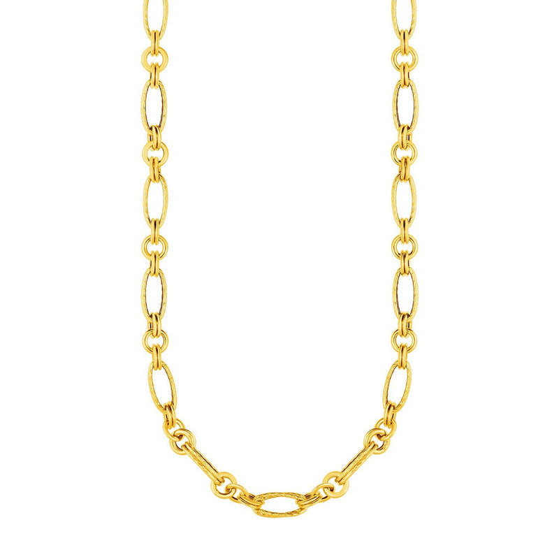 Bids.com 14k Yellow Gold Twisted and Polished Link Necklace Necklaces White Smoke 18 / Yellow Gold