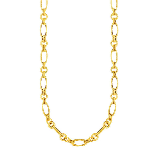 Bids.com 14k Yellow Gold Twisted and Polished Link Necklace Necklaces White Smoke 18 / Yellow Gold