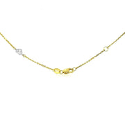 Bids.com 14k Two Tone Gold Anklet with Diamond Cut Heart Style Stations Accessories White Smoke 10 / Two-Tone Gold