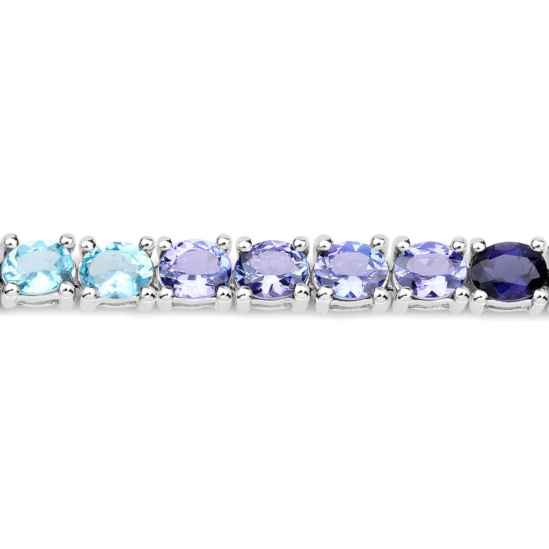 Bids.com 12.04 Carat Genuine Multi Stone .925 Sterling Silver Bracelet Bracelets Gray size 7.00,size 8.00,size 7.50