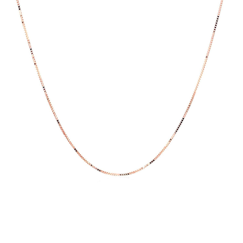 Bids.com 14k Rose Gold Classic Box Chain 0.4mm Necklaces White Smoke 18 / Rose Gold