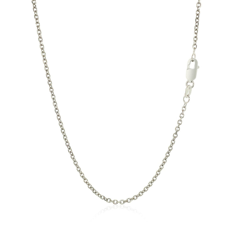 Bids.com 14k White Gold Diamond Cut Cable Link Chain 1.5mm Necklaces White Smoke 16 / White Gold,18 / White Gold,20 / White Gold,22 / White Gold,24 / White Gold,One / White Gold