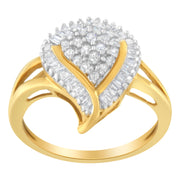 Bids.com 10K Yellow Gold Diamond Cluster Ring (1/2 Cttw, I-J Color, I1-I2 Clarity) - Size 8 Rings White Smoke 7 / Yellow.Gold,6 / Yellow.Gold,7.5 / Yellow.Gold,6.5 / Yellow.Gold,8 / Yellow.Gold