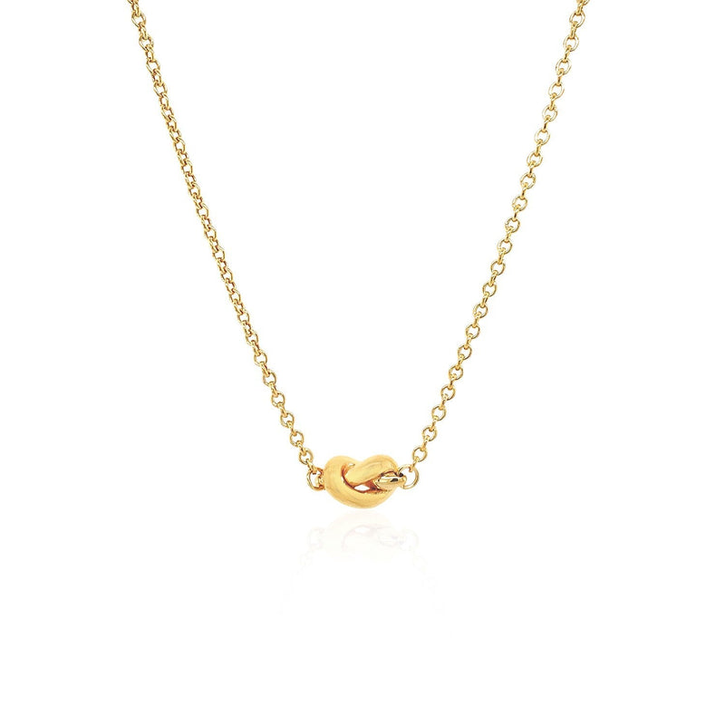 Bids.com 14k Yellow Gold Chain Necklace with Polished Knot Necklaces White Smoke 18 / Yellow Gold
