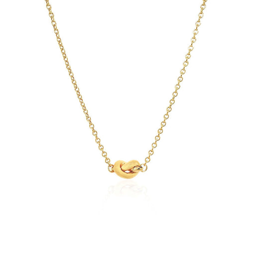Bids.com 14k Yellow Gold Chain Necklace with Polished Knot Necklaces White Smoke 18 / Yellow Gold