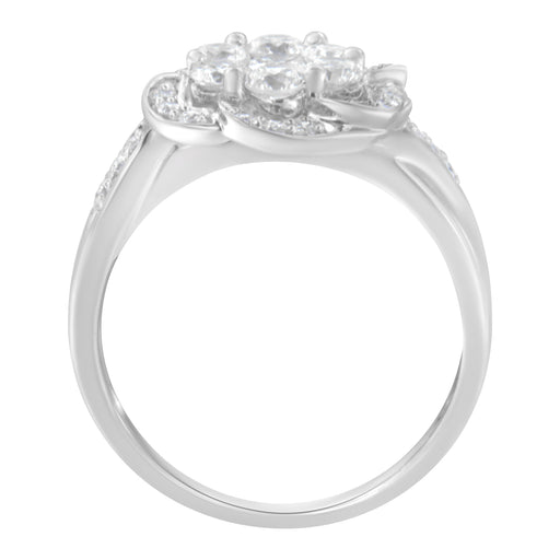 Bids.com 14K White Gold Floral Cluster Diamond Ring (1.0 Cttw, H-I Color, SI2-I1 Clarity) - Size 6 Rings White Smoke 7 / White.Gold,8 / White.Gold,7.5 / White.Gold,6.5 / White.Gold,6 / White.Gold