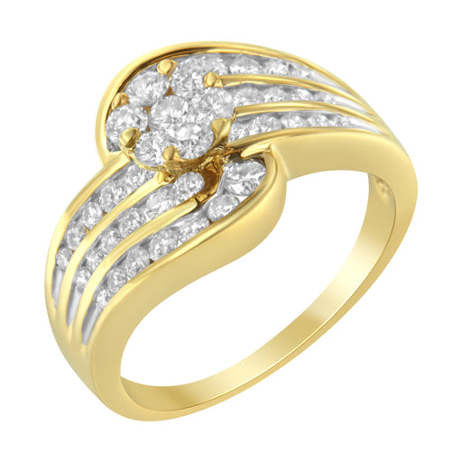 Bids.com 14K Yellow Gold Diamond Cocktail Bypass Ring (1 1/2 Cttw, H-I Color, SI2-I1 Clarity) - Size 7 Rings White Smoke 8.5 / Yellow.Gold,7 / Yellow.Gold,9.5 / Yellow.Gold,7.5 / Yellow.Gold