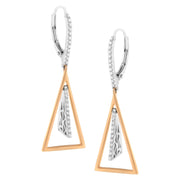 Bids.com 14K Rose and White Gold 3/8 Cttw Diamond Windchime Drop and Dangle Earring (G-H Color, SI1-SI2 Clarity) Earrings White Smoke WhiteRose.Gold / 0.413