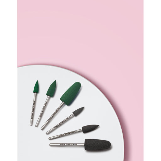 nbmsupply ELITE EMBRACE Professional Polishing Rubber Bit 10*24 Misty Rose GREY,GREEN