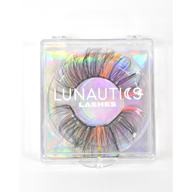 Lunautics Sorbet Sparkle - Faux Mink Glam Glitter & Rhinestone Glitter Lashes False Eyelashes Lavender