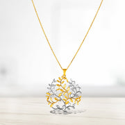Bids.com 14k Two-Tone Yellow and White Gold Tree of Life Pendant Pendants White Smoke Two-Tone Gold