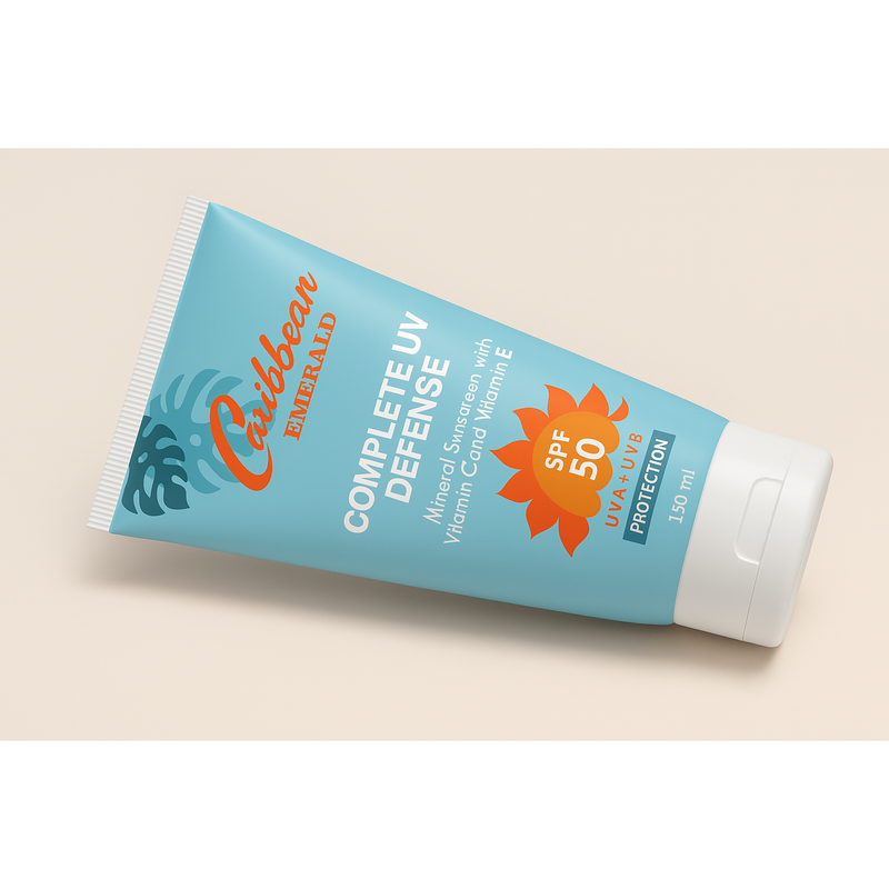 Caribbean Emerald Mineral Sunscreen with Vitamin C and E SPF 50 Sunscreen Antique White