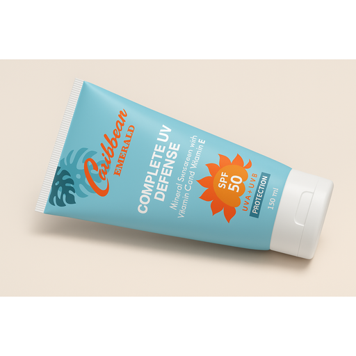 Caribbean Emerald Mineral Sunscreen with Vitamin C and E SPF 50 Sunscreen Antique White