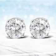 Bids.com 14K White Gold 5/8 Cttw Round Brilliant-Cut Lab Grown Diamond Classic 4-Prong Push back Stud Earrings (F-G Color, VS1-VS2 Clarity) Earrings White Smoke White.Gold / 0.62