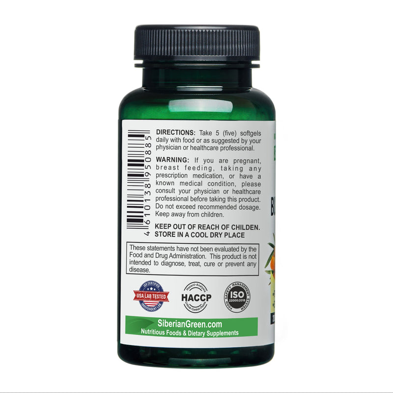 SiberianGreen.com Pure Sea Buckthorn Oil Capsules – Max Potency for Optimal Health Cooking Oils White Smoke
