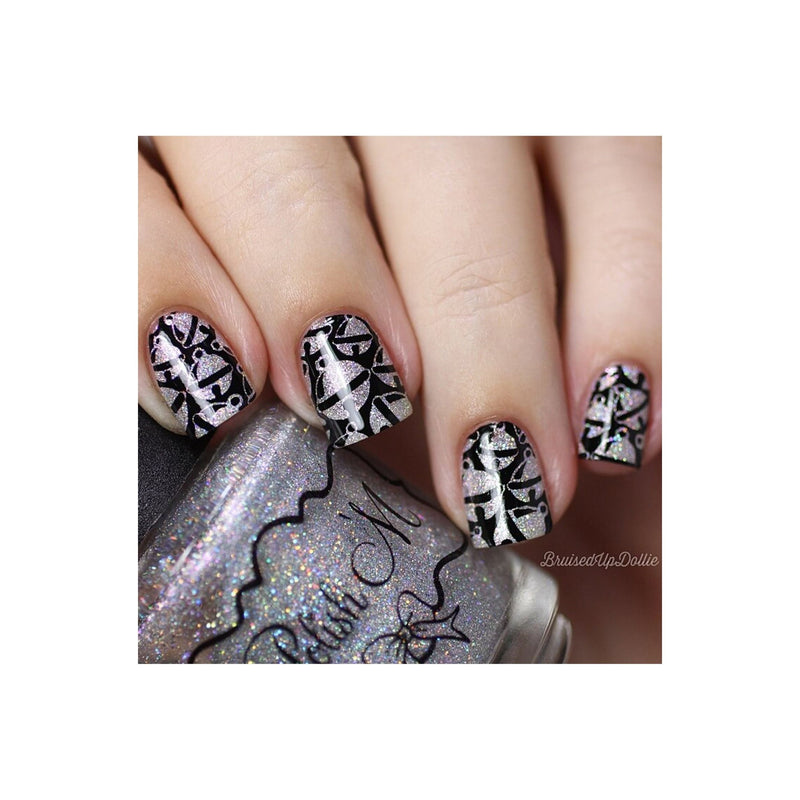 UberChic Beauty Happy Christmas, (Christmas-04) Stamping Plate Rosy Brown