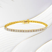 Bids.com 14K Yellow Gold Plated .925 Sterling Silver 3.0 Cttw Diamond Link Bracelet (K-L Color, I2-I3 Clarity) - 7.25" Bracelets Lavender Yellow.Sterling Silver / 7.25