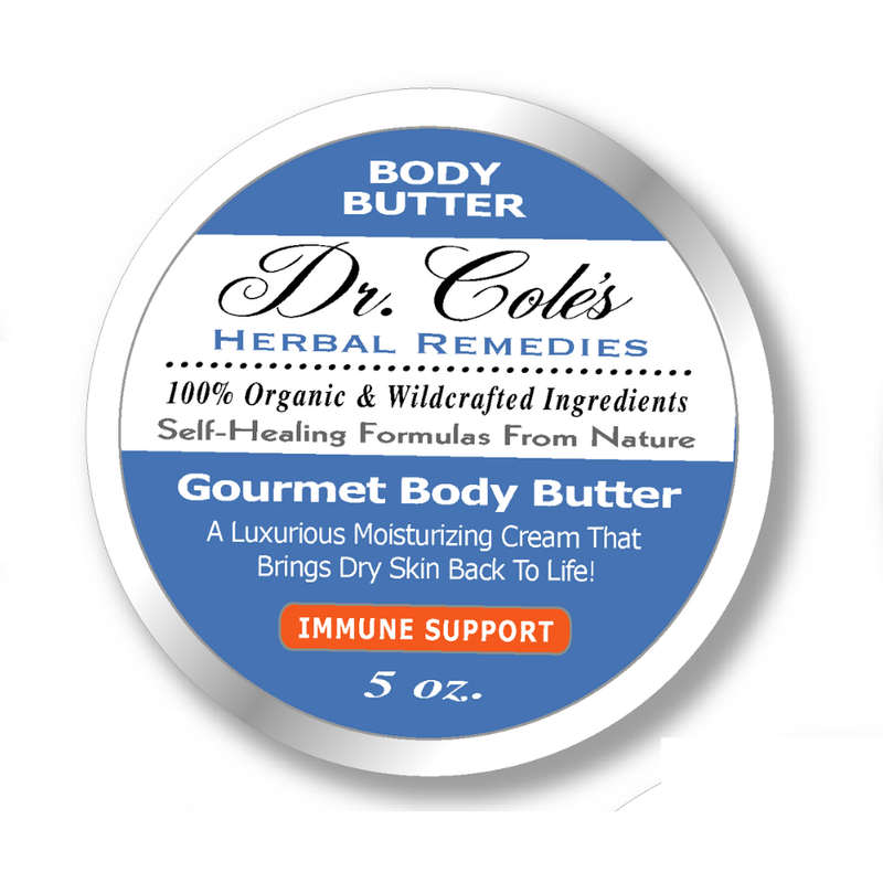 COLEHERBALS LLC 37 - Dr. Cole's Gourmet Body Butter - IMMUNE SUPPORT Herbal Light Gray