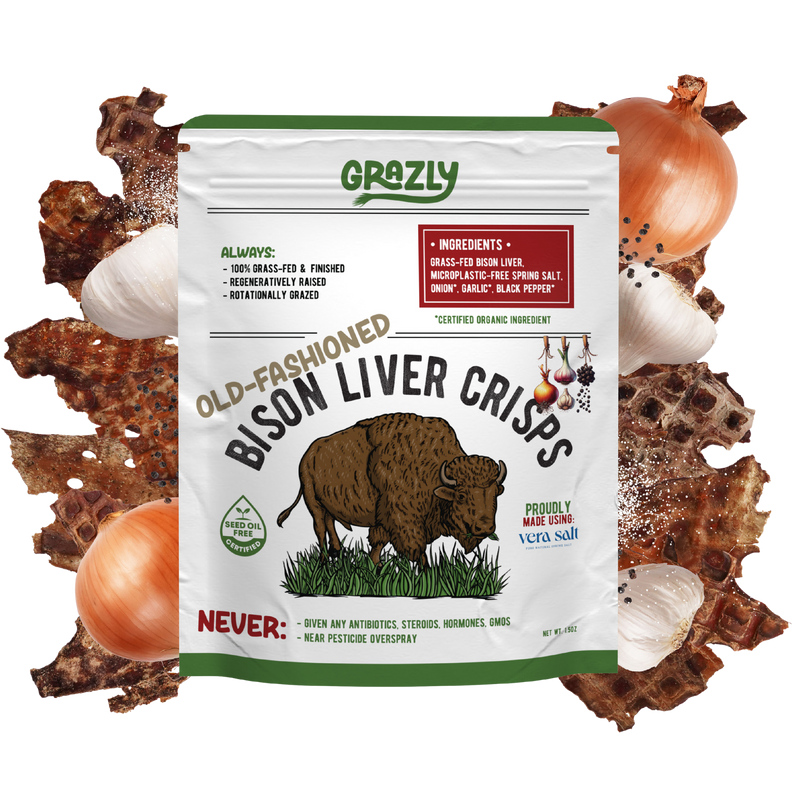 Grazly Bison Liver Crisps - 100% Grass-Fed/Finished Bison Crisp Black Old Fashioned / 1 Pack