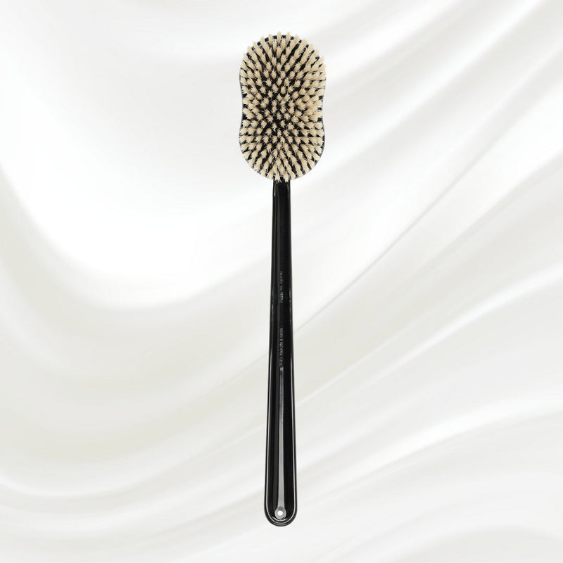 KOH-I-NOOR Beauty USA Natural Bristle Shower Back Brush - Long Handle for Full Back Exfoliation (48cm) Bath & Body Brushes White Smoke