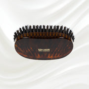 KOH-I-NOOR Beauty USA Jaspè Military Boar Bristle Brush - Men's Hair & Beard Grooming Hair Brush Dark Slate Gray Boar Bristles / Large,Boar Bristles / Small