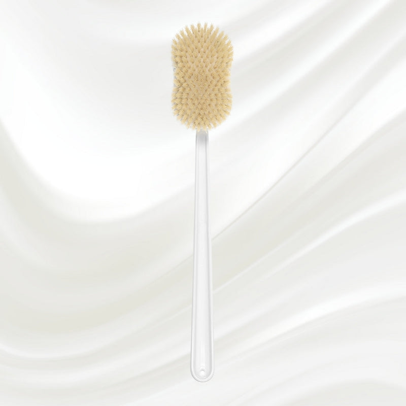 KOH-I-NOOR Beauty USA Natural Bristle Shower Back Brush - Long Handle for Full Back Exfoliation Bath & Body Brushes Lavender